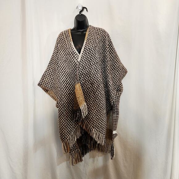 FALLS CREEK Mustard Yellow Brown Cream Tartan Plaid Reverse To Brown Cream Check - Picture 7 of 12